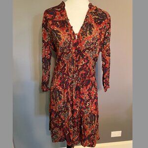 Lucky Brand Red Paisley Dress size L